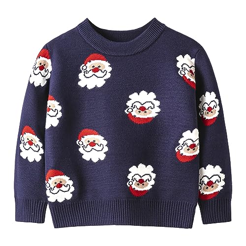 Generisch Weihnachtsoutfit Baby Mädchen Jungen Weihnachten Strick Pullover Pullover Kleinkind Kinder Santa Claus Print Weihnachtspullover von Generisch