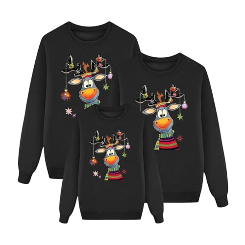 Weihnachtspullover Familie Set Damen Herren Kinder Lustig Weihnachtspulli Pärchen Ugly Christmas Sweater Rundhals mit Reindeer Unisex Weihnachts Pullover Familie Set Weihnachtsoutfit von Generisch