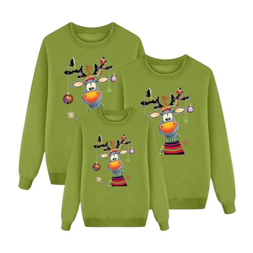 Weihnachtspullover Familie Set Damen Herren Kinder Lustig Weihnachtspulli Pärchen Ugly Christmas Sweater Rundhals mit Reindeer Unisex Weihnachts Pullover Familie Set Weihnachtsoutfit von Generisch