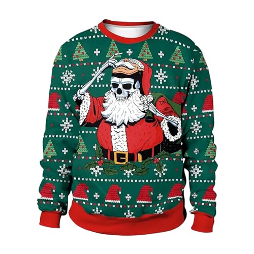Generisch Weihnachtspullover Herren Lustig Strickpullover mit Rundhals Sweat Oberteile Herren Party Style Loose weihnachtspulli Strick Oversized Langarmshirt Xmas Pulli Winter Sweatshirt Pullover Generisch Weihnachtspullover Herren Lustig Strickpullover mit Rundhals Sweat Oberteile Herren Party Style Loose weihnachtspulli Strick Oversized Langarmshirt Xmas Pulli Winter Sweatshirt Pullover von Generisch