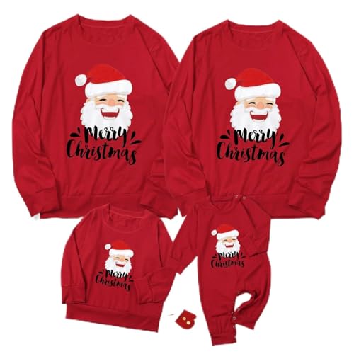 Generisch Weihnachtspullover für Kinder, Papa, Mama - Familie Set Rundhals Strickpullover mit Langen Ärmeln - Weihnachtspullis Sweatshirt für Herbst Winter Warm von Generisch