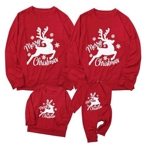 Generisch Weihnachtspullover Kinder Papa Mama Familie Set Pullover Rundhals Pullover Strickpullover Rundhals Lange Ärmel Sweater Weihnachtspullis Sweatshirt Herbst Winter Warm Pullover 2 von Generisch