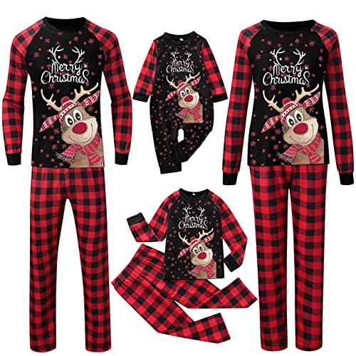 Generisch Weihnachtspyjama Familie Set, Weihnachts Pyjama, Christmas Pyjama Couple, Weihnachts Schlafanzug, Weihnachtsoutfit Familie, Familie Weihnachten Pyjamas Partner für Damen Herren Kinder 2023 von Generisch