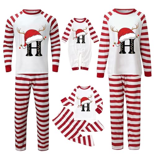 Generisch Weihnachtspyjama Familie Set, Weihnachtsoutfit Familie Weihnachts Schlafanzug Brief Drucken Familien Outfit Weihnachten Pyjama für Herren Damen Kinder Baby Christmas Nachtwäsche Pyjamas L von Generisch