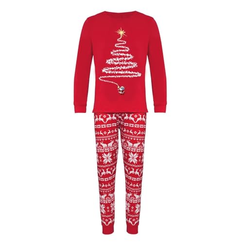 Generisch Weihnachtspyjama Familie Set Kuschelig Baumwolle Matching Pyjamas Couple Lang Partner Christmas Pyjama Weihnachts Schlafanzug Cute Paare Weihnachts Pyjama Familien Outfit Set von Generisch