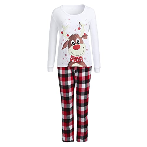 Generisch Weihnachtspyjama Familie Set Kuschelig Matching Pyjamas Couple Lang Partner Baumwolle Christmas Pyjama Cute Weihnachts Schlafanzug Paare Weihnachts Pyjama Familien Outfit Set von Generisch