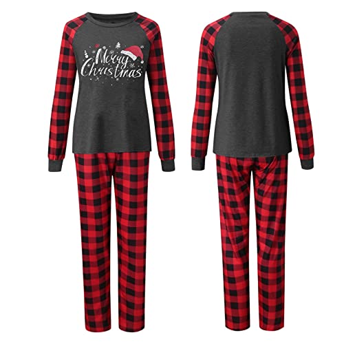 Generisch Weihnachtspyjama Familie Set Kuschelig Matching Pyjamas Couple Lang Partner Baumwolle Christmas Pyjama Weihnachts Schlafanzug Cute Paare Weihnachts Pyjama Familien Outfit Set von Generisch