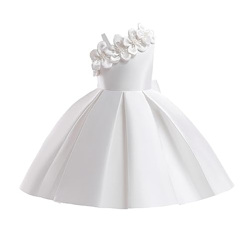 Generisch Weißes Kleid Kinder, Taufkleider Mädchen Blumenmädchenkleider Tüllkleid Prinzessin Prinzessinnenkleid Kinderkleidung Sommerkleid Hochzeitskleider von Generisch
