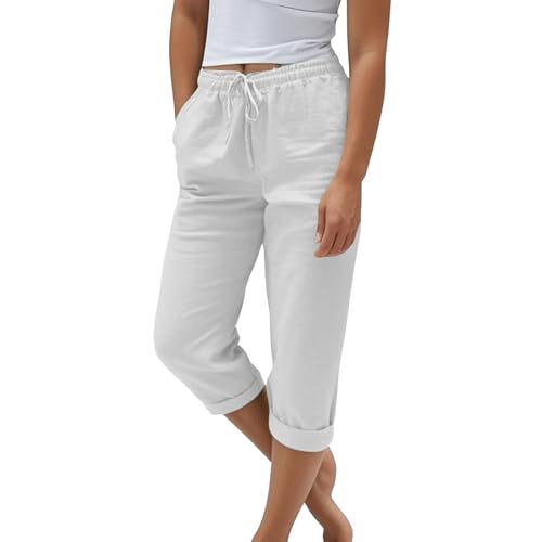 Generisch Weite Jogginghose Sweatshorts Herren leinen Hose Sommerhose Viskose leicht Petite Hosen Kurze Hosen Herren 3XL Sporthose lang Sommer Jogginghose Womens Capri Trousers Sporthose von Generisch