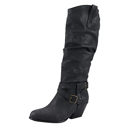 Generisch Weitschaftstiefel Damen Mit Absatz Xxl Schaft Leder Herbst Reitstiefel Stiefel Kniehoch Schwarz Elegant Hell Winterstiefel Westernstiefel Braun 42 Plateau Sexy Schlupfstiefel Lederstiefel von Generisch