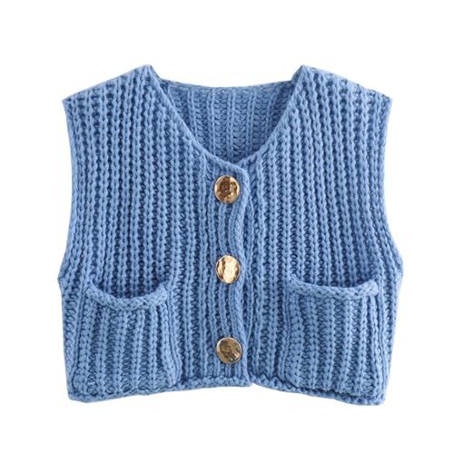 Generisch Weste Damen Wärme Trachtenweste Damen Jogging Weste Ärmellose Laufweste Winter Strickweste Weste Große Größen Damen Übergangsjacke Meine Bestellungen Anzeigen blau S von Generisch