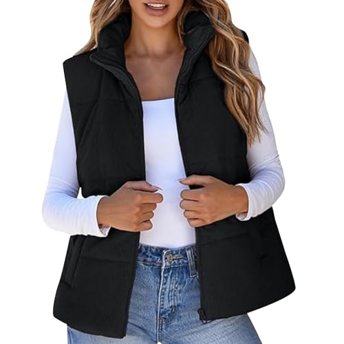 Generisch Weste Damen Winter Steppweste Ärmellose Winterweste Damenwesten Daunenweste Übergangsjacke Wintermantel Winterjacke Warm Jacke Herbst Steppweste Damen Wintermantel Warm Übergangsweste von Generisch