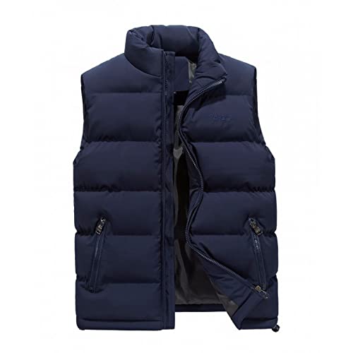 Generisch Weste Herren, Warme Mit Reißverschluss Taschen Herren Outdoor Schwarz Jogging Winter Herrenwesten Sommer Männer Daunenweste Leicht Marke Westen Sport Daunen (S, Blue) von Generisch