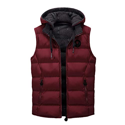 Generisch Weste Herren Elegant mit Kapuze Leicht Sport Ärmellose Weste Herrenwesten Freizeit Schwarz Große Größen Outdoor Laufweste Weste 4XL Winter Ärmellos Sportlich Daunenweste Steppweste von Generisch