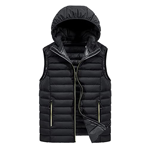 Generisch Weste Herren Herrenweste Steppweste Mit Taschen Reissverschluss Vest Ärmellos Jacke Übergangs Daunenweste Sportweste Übergangsjacke Bodywarmer Outdoor Weste Steppweste Ohne Kapuze von Generisch