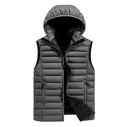 Generisch Weste Herren Herrenweste Steppweste Mit Taschen Reissverschluss Vest Ärmellos Jacke Übergangs Daunenweste Sportweste Übergangsjacke Bodywarmer Outdoor Weste Steppweste Ohne Kapuze von Generisch
