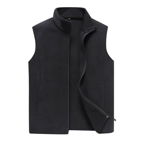 Generisch Weste Herren Outdoor Dünn, Anglerweste Große Größen Leichter Softshellweste Ärmellose Stehkragen Outdoorweste Fleece Warme Laufweste Locker Bequeme Arbeitsweste Für Alltag Und Fitness von Generisch