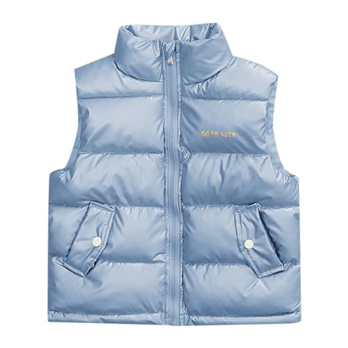 Generisch Weste Kinder Jungen Gilet Warme Mädchen Daunenweste Kinderwesten Armellose Jungen Herbstjacke Reißverschluss Winddichte Jacke Kinderweste Winterjacke Weste Kapuzenweste Fleeceweste von Generisch