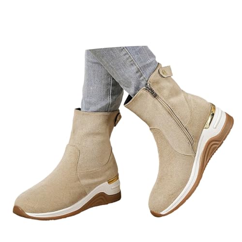 Generisch Western Stiefeletten Mit Absatz Ankle Boots Chelsea Stiefel Cowboystiefel Western-Cowgirl-Stiefel Cowboy Spitz Knöchelstiefel Freizeitschuhe Winter Damenstiefel von Generisch