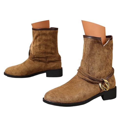 Generisch Western Stiefeletten Mit Absatz Ankle Boots Chelsea Stiefel Cowboystiefel Western-Cowgirl-Stiefel Cowboy Spitz Knöchelstiefel Freizeitschuhe Winter Damenstiefel von Generisch