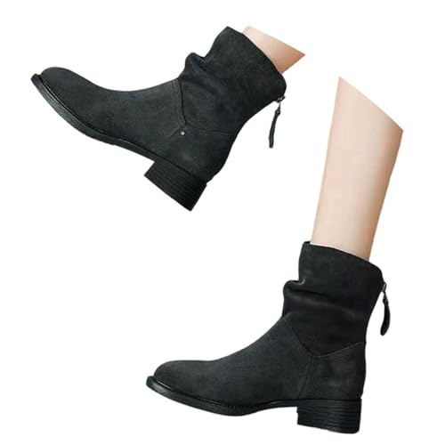 Generisch Western Stiefeletten Mit Absatz Ankle Boots Chelsea Stiefel Cowboystiefel Western-Cowgirl-Stiefel Cowboy Spitz Knöchelstiefel Freizeitschuhe Winter Damenstiefel von Generisch