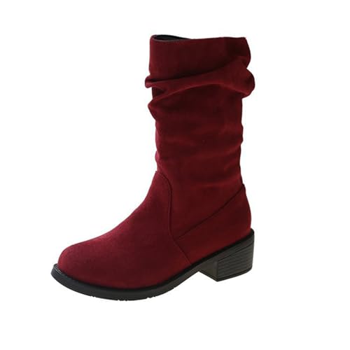 Generisch Westernstiefel Damen Stiefeletten Elegant Stiefel mit Absatz Cowboystiefel Halbhohe Bequemer Ankle Boots Halbhoch Damenstiefel Winterstiefel von Generisch