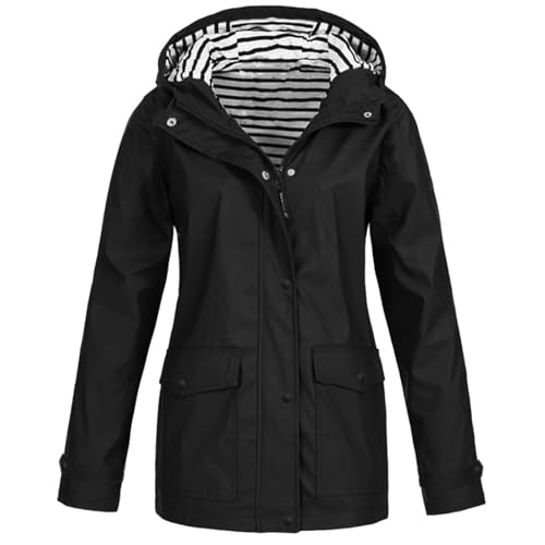 Generisch Wetterjacken Damen Lang Atmungsaktiv übergangsjacke Funktionsjacke Leichte Dünne Langarm Sommerjacke Reißverschluss Outdoorjacke mit Kapuze Wanderjacke Windbreaker von Generisch