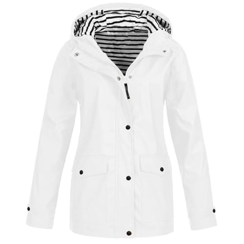 Generisch Wetterjacken Damen Lang Atmungsaktiv übergangsjacke Funktionsjacke Leichte Dünne Langarm Sommerjacke Reißverschluss Outdoorjacke mit Kapuze Wanderjacke Windbreaker von Generisch