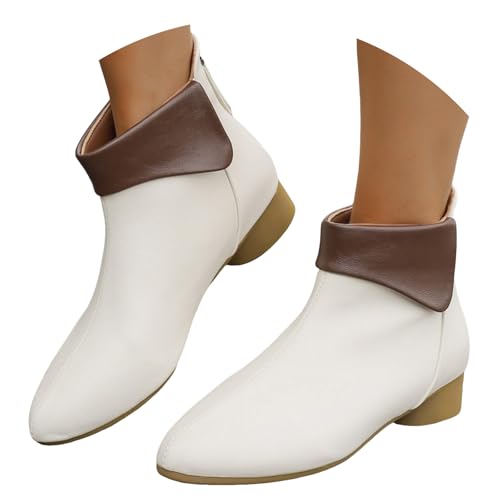 Generisch Wildleder Stiefeletten Damen Mit Keilabsatz Schlupfschuhe Stiefel Mit Schnalle Kurzstiefel Winterstiefel Halbhohe bequemer Absatz Ankle Boots Halbhoch Damenstiefel von Generisch