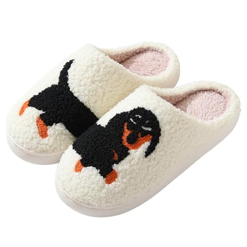 Generisch Winter Hausschuhe für Damen Herren Warme Plüsch Pantoffeln Bequeme Memory Foam Slippers Cartoon Drucke Hausschuhe Schuhe Schuhe Wasserdicht von Generisch