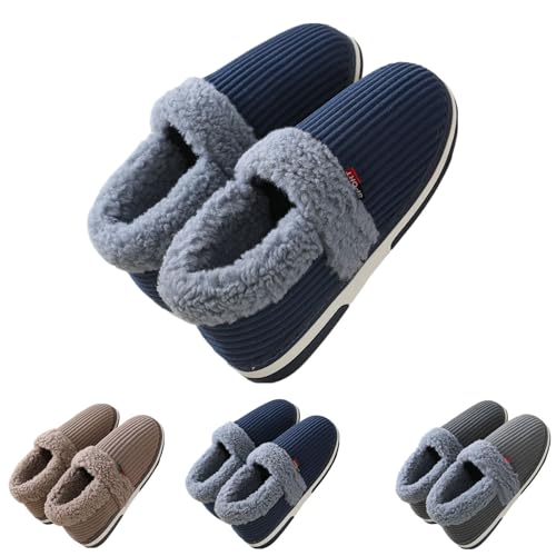 Generisch Winter Hüttenschuhe Damen Herren Warm Hausschuhe Damen Leicht Weiche Home Slippers Plüsch Pantoffeln Flauschig Filzpantoffeln rutschfest Kuschel Hausschuhe Unisex Breite Füße Hausschlappen von Generisch
