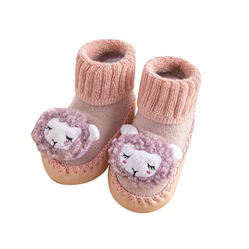 Generisch Winter Jungen Mädchen Kinder Socken Schuhe Rutschfester Indoor Boden Baby Sportschuhe Warme Bequeme Plüschtierform (A, 22 Toddler) von Generisch