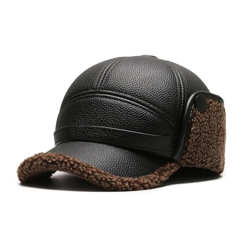 Generisch Winter-Outdoor-Herren-Ledermütze, dickes Rindsleder, Baseball-Ohrenkappen, hält warm mit Hüten Generisch Winter-Outdoor-Herren-Ledermütze, dickes Rindsleder, Baseball-Ohrenkappen, hält warm mit Hüten von Generisch