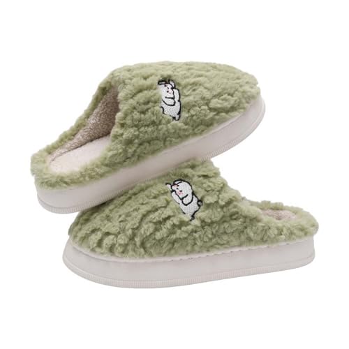 Generisch Winter Warme Lustig Plüsch Hausschuhe - Damen Herren Flauschige Tier Pantoffeln Flaumig Slippers Lässige Haushaltsschuhe Filzpantoffeln Bequem Paare Slippers Plüschhausschuhe Freizeitschuhe von Generisch