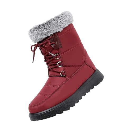 Generisch Winterboots Damen Winterstiefel Damen Winter Schuhe Outdoor Rutschfeste Weitschaft Warme Fleece Winterschuhe Elegant Ergonomie Breite Füße Fußgewölbestütze Winterschuhe von Generisch