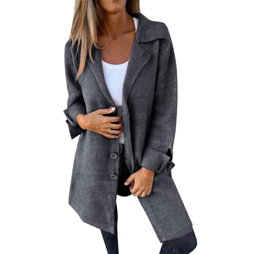 Generisch Winterjacke Damen Lang Sale, Warehouse Deal Retourenware, Übergangsjacke Damen Große Größen Mittellang Langarm Jacke Strickjacke Festlich Damen, Marken Sweatjacke Damen Sale von Generisch