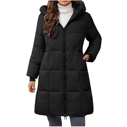 Generisch Winterjacke Damen Lang Wintermantel Steppjacke Warmer Daunenjacke Fleecejacke Elegant Parka mit Kapuze Winterparka Einfarbig Hoodie Reißverschluss Jacke Mantel Outlet Angebote Schwarz XXL Generisch Winterjacke Damen Lang Wintermantel Steppjacke Warmer Daunenjacke Fleecejacke Elegant Parka mit Kapuze Winterparka Einfarbig Hoodie Reißverschluss Jacke Mantel Outlet Angebote Schwarz XXL von Generisch