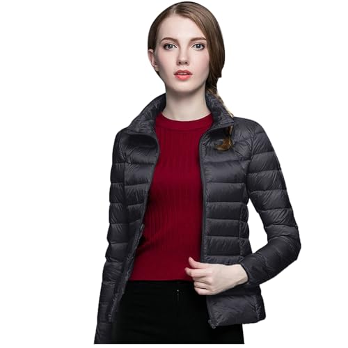 Generisch Winterjacke Damen Warme Daunenmantel Elegant Verdickt Steppjacke Weiche Elegant Wintermantel Leichte Casual Kuschelig Steppjacke Lang Outdoor Mantel Entendaunen Einfarbig Steppmantel von Generisch