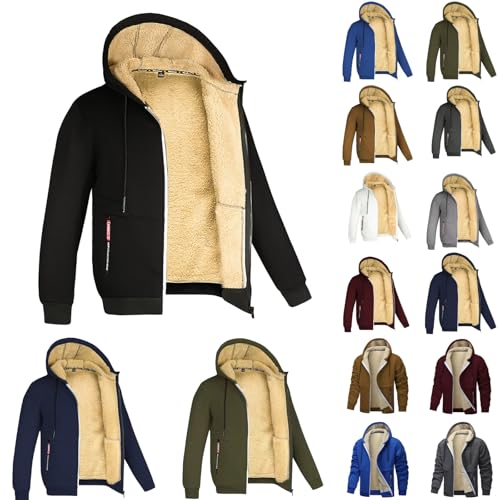 Generisch Winterjacke Herren Daunenjacke Winter Warm Kapuzenpullover mit Reissverschluss Fleecejacke mit Kapuze Bequemes und Warmes Casual Hoodie Sweatjacke Generisch Winterjacke Herren Daunenjacke Winter Warm Kapuzenpullover mit Reissverschluss Fleecejacke mit Kapuze Bequemes und Warmes Casual Hoodie Sweatjacke von Generisch