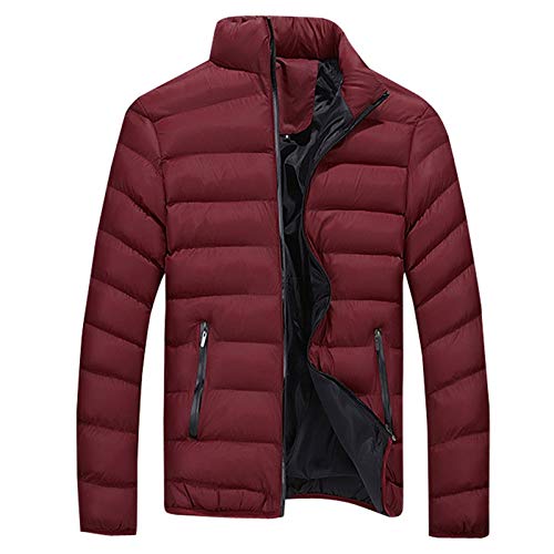 Generisch Winterjacke Herren Daunenjacke mit Reißverschluss Warm Jacke Leichte Steppjacke Herren Bequeme Casual Puffer Jacket Basic Übergangsjacke Outdoor Softshelljacke Winter Kleidung(#01-08, XL) von Generisch