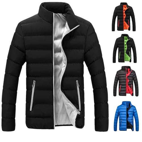Generisch Winterjacke Herren Daunenjacken Leicht Steppjacke Warm Teddy Jacke Sweatjacke ohne Kapuze Puffer Jacket Freizeit Übergangsjacke Herren-Jacken Thermojacke Discounter Grau L von Generisch