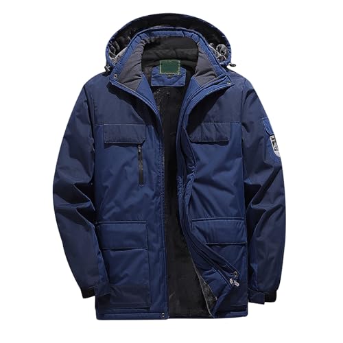 Generisch Winterjacke Herren Jacke Blousonjacke Herren Übergröße Wintermantel Skijacke Warme Wolljacke Outdoor Wanderanzug 5XL 9XL (Dark Blue, 5XL) von Generisch