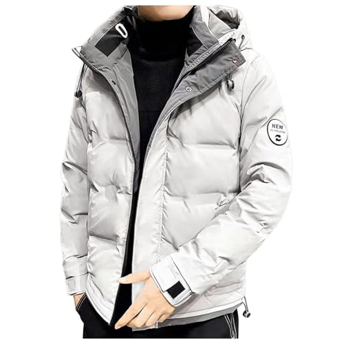 Generisch Winterjacke Herren Übergangsjacke Verdickt Warme Softshelljacke Wasserdichte Winddichte Funktionsjacke Zip Up Winterjacke Mit Kapuze Lockere Jacket Softshelljacke für Männer von Generisch
