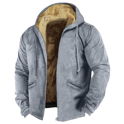Winterjacke Herren Warm, Gefüttert Skijacke Wasserdicht Regenjacke Snowboardjacke Outdoor Funktionsjacke Arbeitsjacke Mit Kapuze Winter Männer Jacke Kurtki (XL, Gray) von Generisch