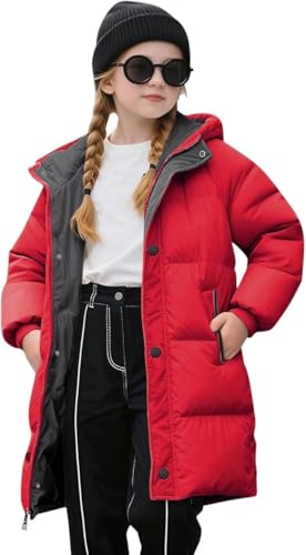 Generisch Winterjacke MäDchen Leichte Daunenjacken Steppjacke Lang Winter Warme üBergangsjacke Wintermantel Casual Softshelljacke Mit Kapuze Puffer Jacke Mit ReißVerschluss Trenchcoat 1-12 Jahre von Generisch