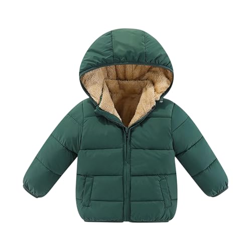 Generisch Winterjacke Mädchen Daunenjacken Thermo Mantel Gefütterte Wintermantel Winddicht Steppjacke Kapuzenjacke Jacken Mode Outdoorjacke Daunenmantel Warm Thermojacke Grün, 3 Jahre von Generisch