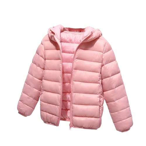 Generisch Winterjacke Mädchen Daunenjacken Thermo Mantel Steppjacke Kinder Wintermantel Jacken Puffer Jacket Lässiger Kapuzenjacke Daunenmantel Mode Sweatjacke Outdoorjacke Rosa, 6 Jahre von Generisch