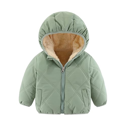 Generisch Winterjacke Mädchen Daunenjacken Warm Mantel Wintermantel Gefütterte Steppjacke Kapuzenjacke Jacken Thermo Outdoorjacke Lässiger Daunenmantel Mode Thermojacke Grün, 2 Jahre von Generisch