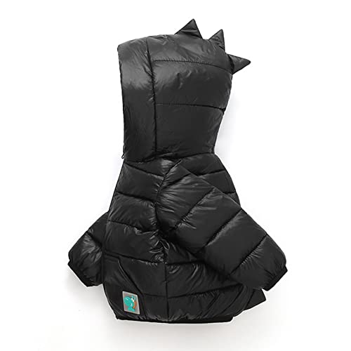 Generisch Winterjacke Mädchen Jungen Dino Kapuzenjacke mit Taschen Winter Warme Steppjacke Niedliche Wintermantel Kinder Casual Winddicht Daunenjacke Leichte Full-Zip Puffer Jacke Outdoor 1-5 Jahre von Generisch