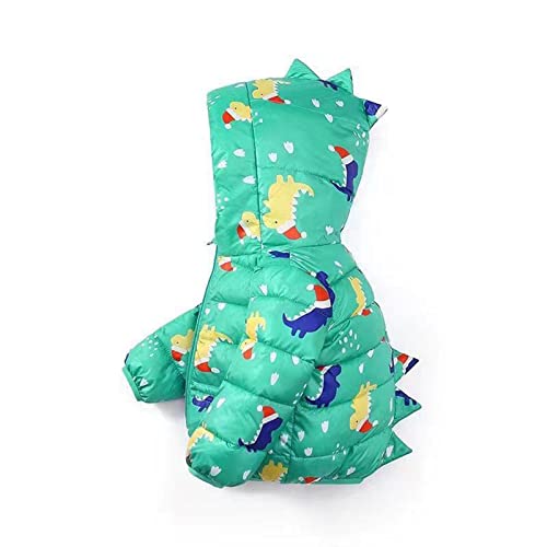 Generisch Winterjacke Mädchen Jungen Dino Kapuzenjacke mit Taschen Winter Warme Steppjacke Niedliche Wintermantel Kinder Casual Winddicht Daunenjacke Leichte Full-Zip Puffer Jacke Outdoor 1-5 Jahre von Generisch